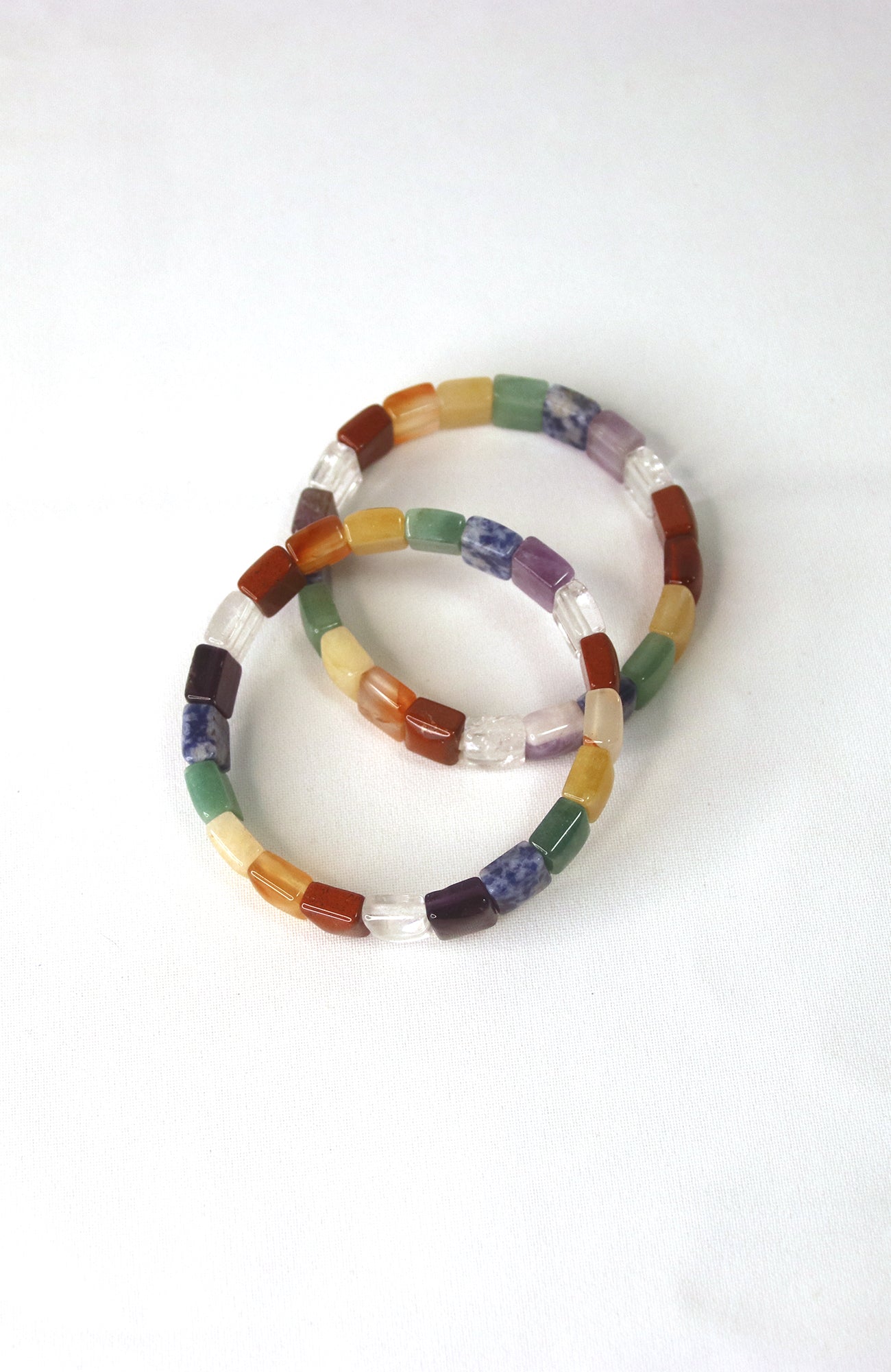Chakra Faceted Square Bead Bracelet 195
